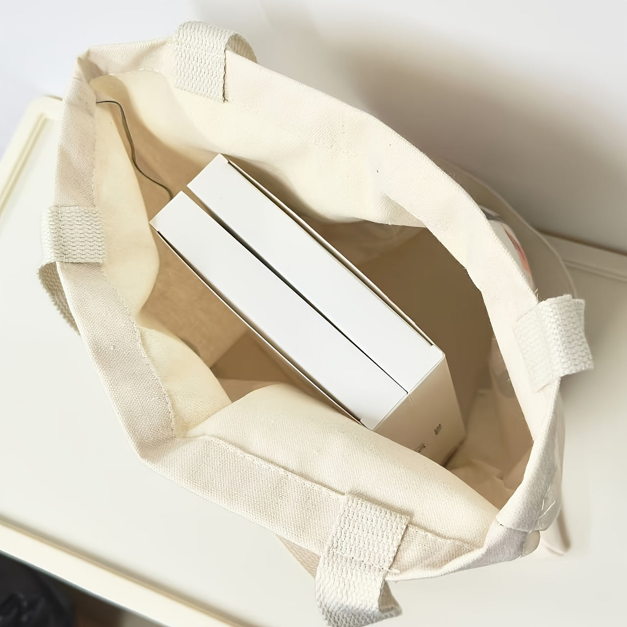 Cute Bear Design Canvas Tote Bag- Reusable Grocery Shopping Bag