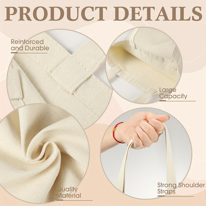 40 Thermal Sublimation Tote Bag X 13 Inch Canvas Tote Bag Reusable Shopping Bag With Handle Natural DIY Crafts Blank Bag For Ironing Thermal Transfer DIY Craft Gift Tie-dye Projects